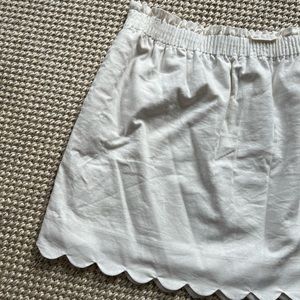 J crew white scallop linen mini skirt